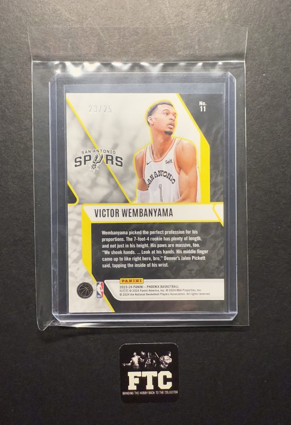 Victor Wembanyama, 2023 Phoenix, Fade to Black, Purple Ice, #'d 23/25, SSP, RC - Image 2