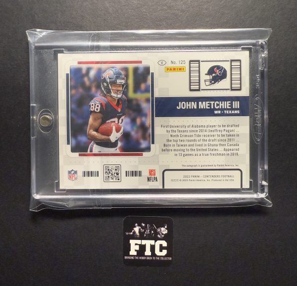 John Metchie III, 2022 Contenders, Wild Card Round, Variation, AU, RC - Image 2