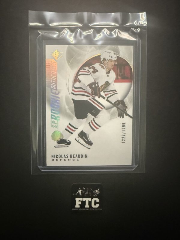 Nicolas Beaudin, 2020-21 SP Hockey, #'d 1227/1299, RC
