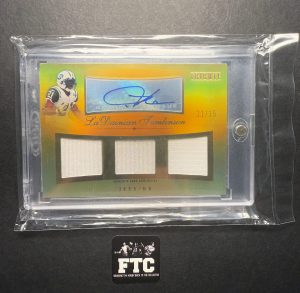 LaDainian Tomlinson, 2010 Topps Tribute, Autographed Dual Relics, Gold, AU/MEM, #'d 11/15, SSP