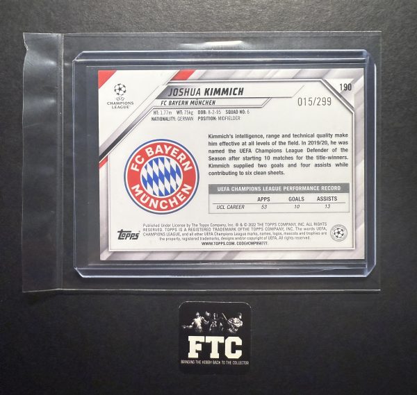 Joshua Kimmich, 2022 Topps Champions League, Aqua Foil, #'d 15/299 - Image 2