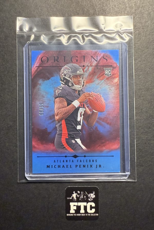 Michael Penix Jr., 2024 Origins, Blue, #'d 55/99, RC