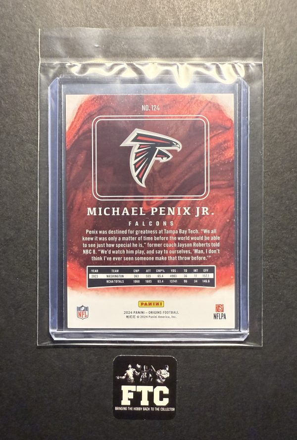 Michael Penix Jr., 2024 Origins, Blue, #'d 55/99, RC - Image 2