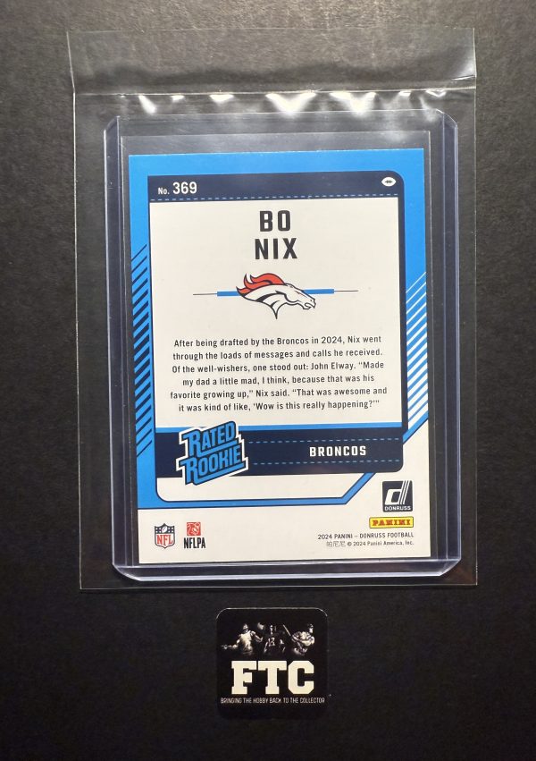 Bo Nix, 2024 Donruss, RC - Image 2