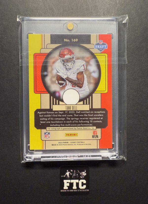 Tank Dell, 2023 Legacy, Premier Penmanship, Yellow Gold, #'d 7/25, SSP, RC - Image 2