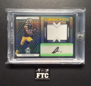 George Pickens, 2022 Obsidian, Electric Etch Green, AU/MEM, #'d 39/50, SP, RC