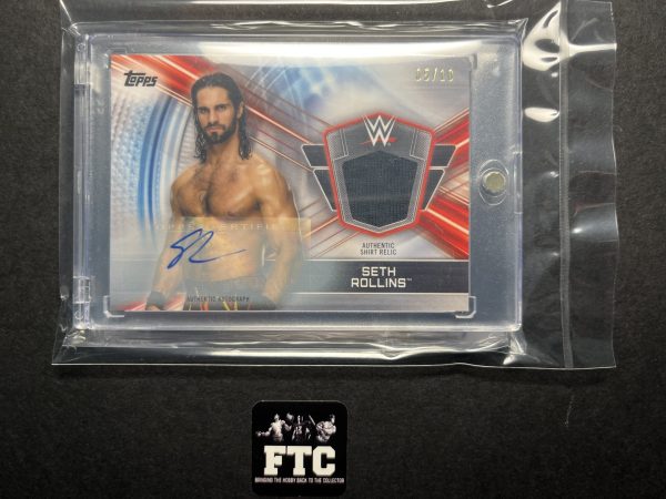 Seth Rollins, 2019 Topps WWE, Authentic Shirt Relic, AU/MEM, #'d 5/10, SSP