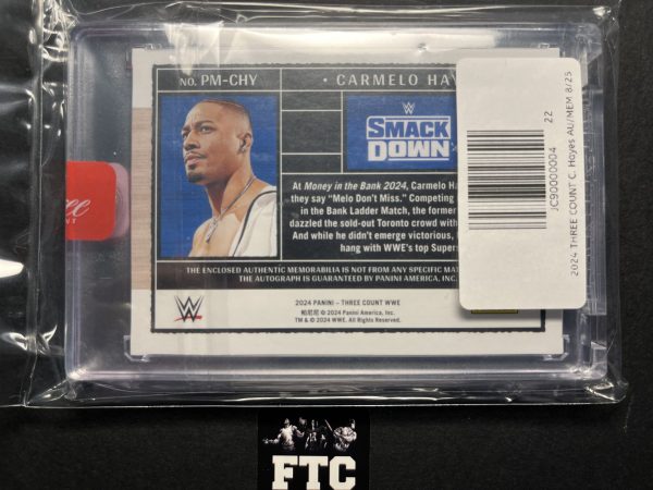 Carmelo Hayes, 2024 Three Count WWE, Purple, AU/MEM, #'d 8/25, SSP - Image 2