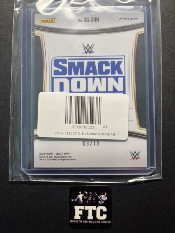 Shinske Nakamura, 2024 Select WWE, Signatures Blue, AU, #'d 8/49, SP - Image 2