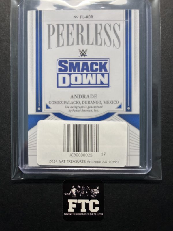 Andrade, 2024 National Treasures WWE, Peerless, AU, #'d 10/99 - Image 2