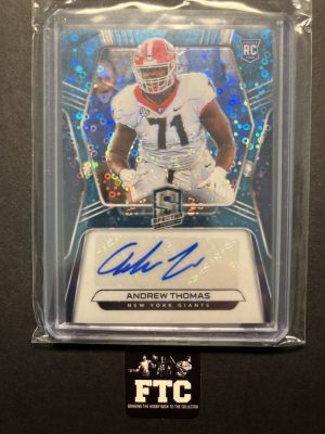 Andrew Thomas, 2020 Spectra, Neon Disco Blue, AU, #'d 3/75, RC