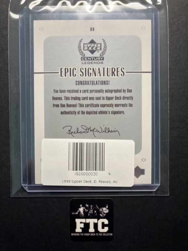 Dan Reeves, 1999 Upper Deck, Epic Signatures, AU - Image 2