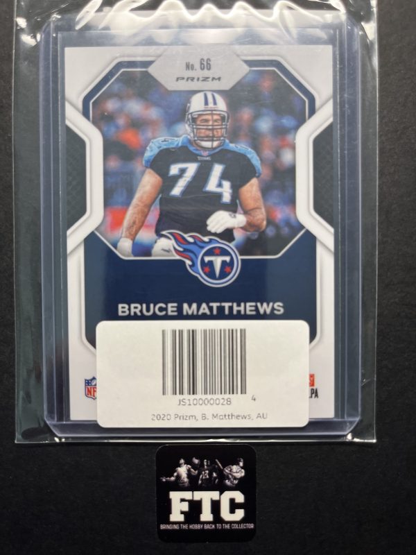 Bruce Matthews, 2020 Prizm, Sensational Signatures Green, AU - Image 2