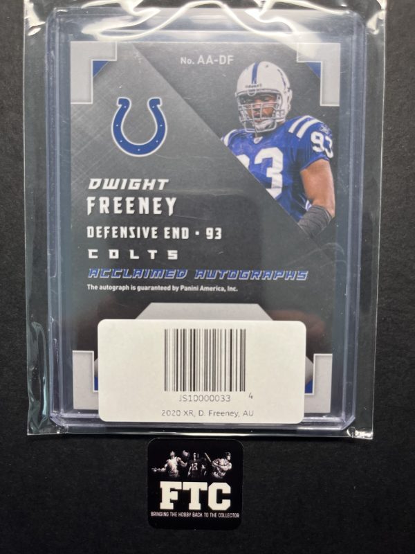 Dwight Freeney, 2020 XR, Acclaimed Autographs, AU, #'d 20/20, SSP - Image 2