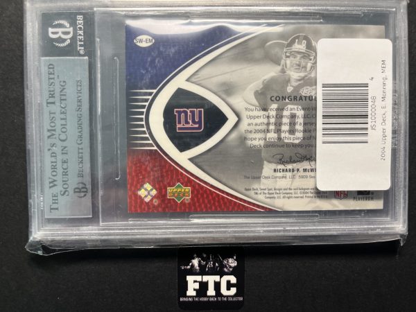 Eli Manning, 2004 Upper Deck, Sweet Swatches, MEM, RC - Image 2