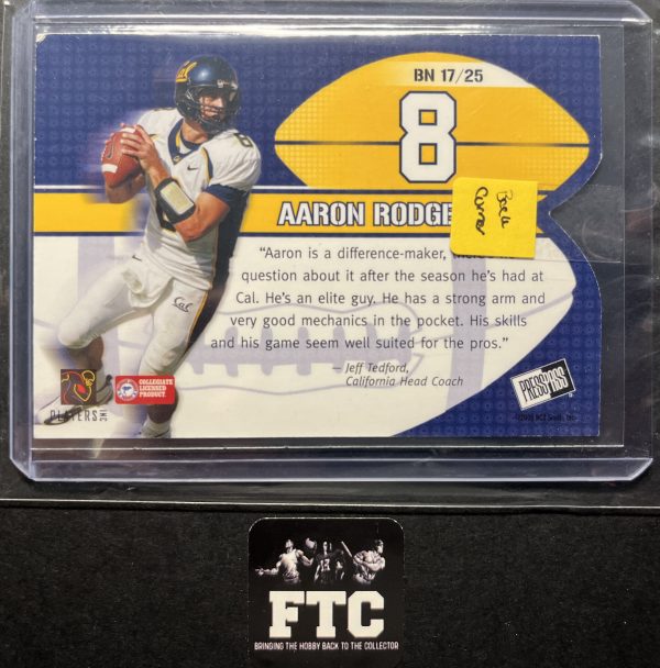 Aaron Rodgers, 2005 Press Pass, Big Numbers, RC *soft corner - back* - Image 2
