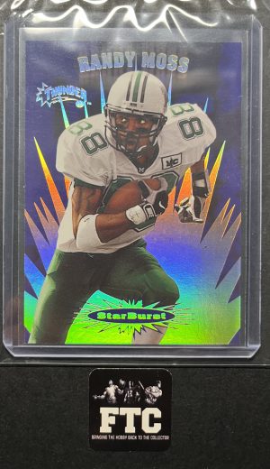 Randy Moss, 1998 Skybox, Thunder Starburst, RC *Back surface issue*