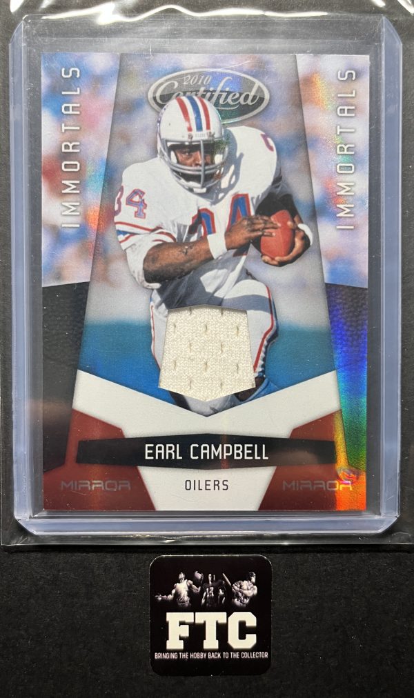 Earl Campbell, 2010 Certified, Immortals Mirror, MEM, #'d 4/100 *Surface crease*