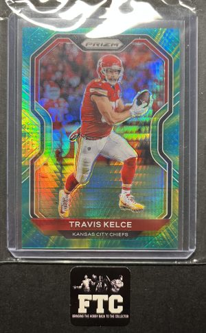 Travis Kelce, 2020 Prizm, Hyper Green, #'d 132/175