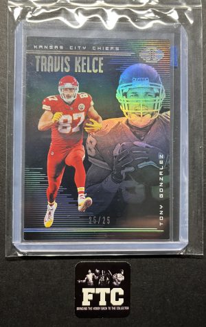 Travis Kelce-Tony Gonzalez, 2018 Illusions, Trophy Collection Black, #'d 25/25, SSP