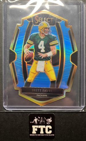 Brett Favre, 2018 Select, Light Blue Prizm Die Cut, #'d 73/99