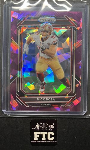 Nick Bosa, 2022 Prizm, Purple Cracked Ice, #116/225