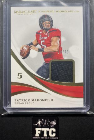 Patrick Mahomes II, 2019 Immaculate, Numbers Memorabilia, MEM, Ser #'d 10/99
