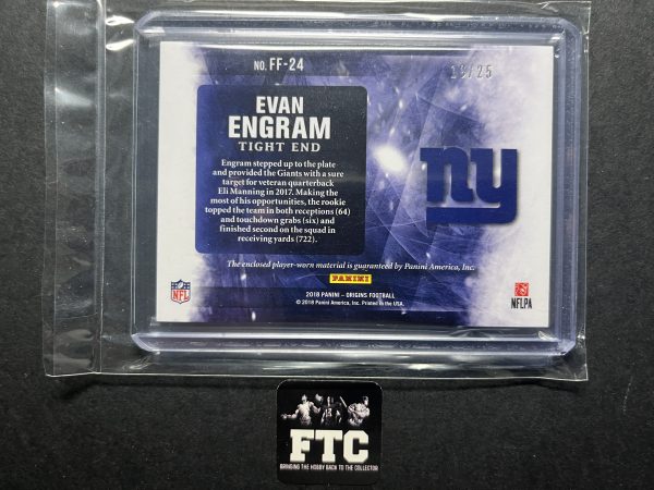 Evan Engram, 2018 Origins, Future Fabrics, MEM, #'d 19/25, SSP, RC - Image 2