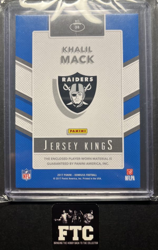 Khalil Mack, 2017 Donruss, Jersey Kings, MEM, #'d 46/99 - Image 2