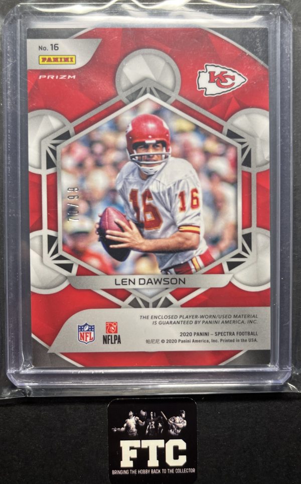 Len Dawson, 2020 Spectra, Epic Legends, MEM, #'d 70/99 - Image 2