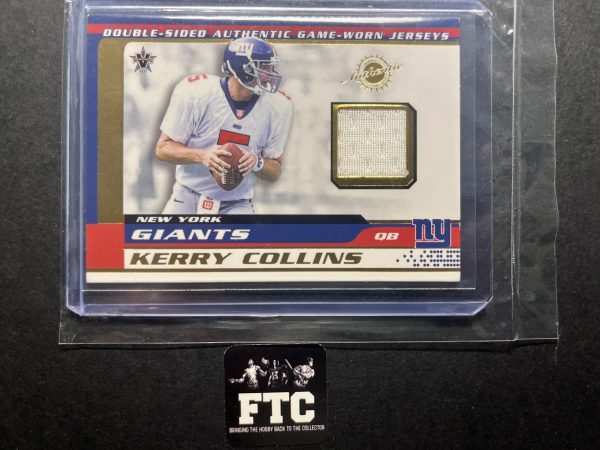 Kerry Collins & Joe Jurevicius, 2001 Vanguard, Double Sided Game Worn, MEM