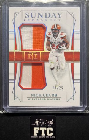 Nick Chubb, 2019 National Treasures, Sunday Treasures, MEM, #'d 17/25, SSP