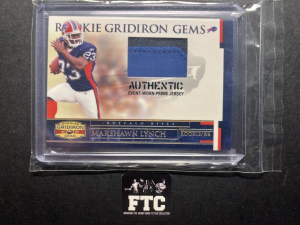 Marshawn Lynch, 2007 Donruss, Rookie Gridiron Gems, MEM, #'d 45/50, RC