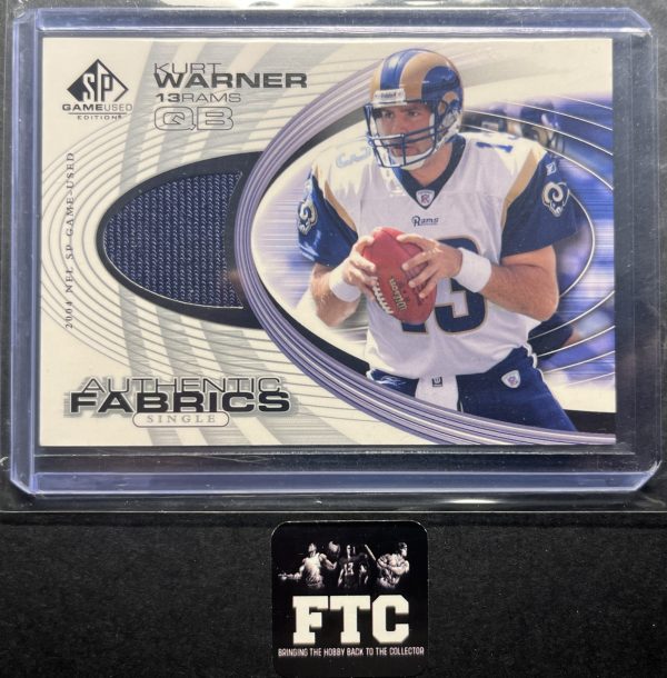 Kurt Warner, 2004 Upper Deck, Authentic Fabrics, MEM