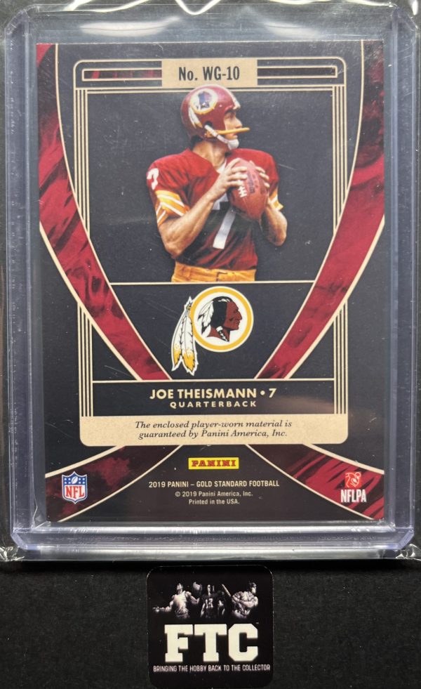 Joe Theismann, 2019 Gold Standard, White Gold, MEM, #'d 93/149 - Image 2