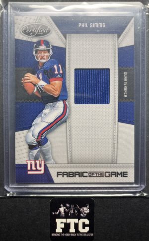 Phil Simms, 2010 Certified, Fabric of the Game, MEM, #'d 70/250