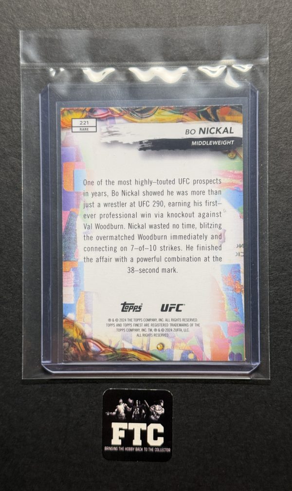 Bo Nickal, 2024 Topps Finest, Aqua Glitter, "Rare" Variation - Image 2
