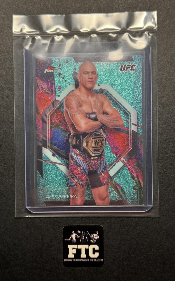 Alex Pereira, 2024 Topps Finest, Aqua Glitter