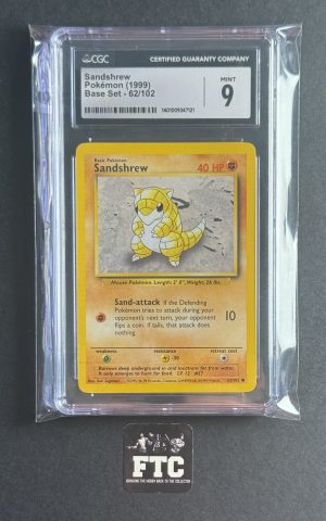 Sandshrew, Pokemon, Base Set, 062/102, CGC 9 - Mint
