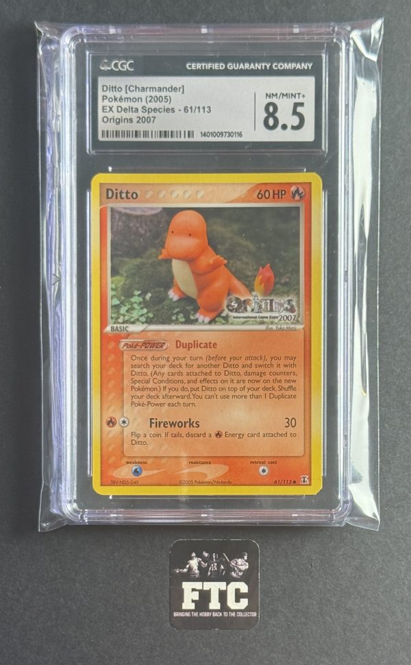Ditto (Charmander), Pokemon, EX Delta Species, 61/113, CGC 8.5 - NM/Mint+