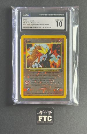 Entei, Pokemon, Black Star Promos, Rev. Holo, 34, CGC 10 - GEM MINT