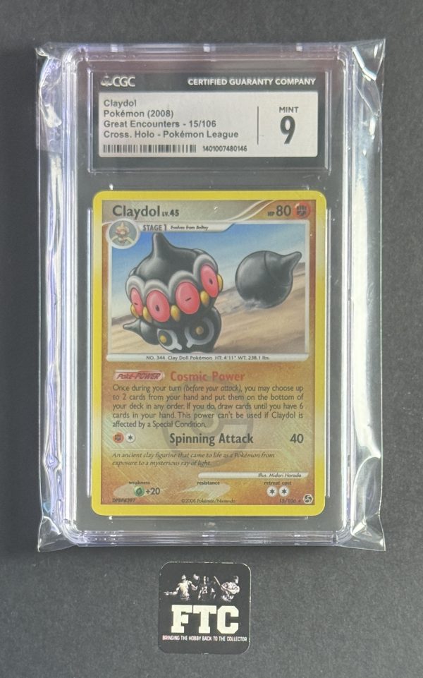 Claydol, Pokemon, Great Encounters, Cross Holo, 15/106, CGC 9 - Mint