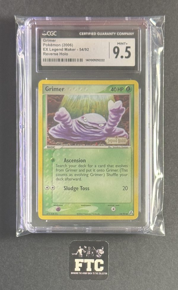 Grimer, Pokemon, EX Legend Maker, Reverse Holo, 54/92, CGC 9.5 - Mint+